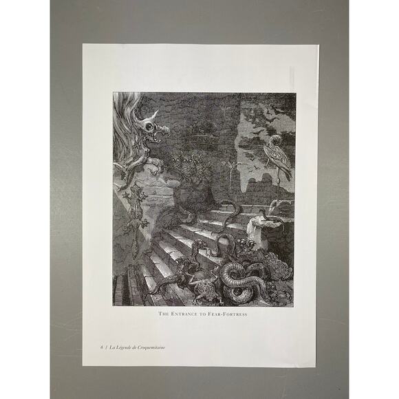 Dore, Four Beasts, Fear-Fortress, Illustration, Print, Bookplate ~ 240707-WH 292 - Picture 4 of 4